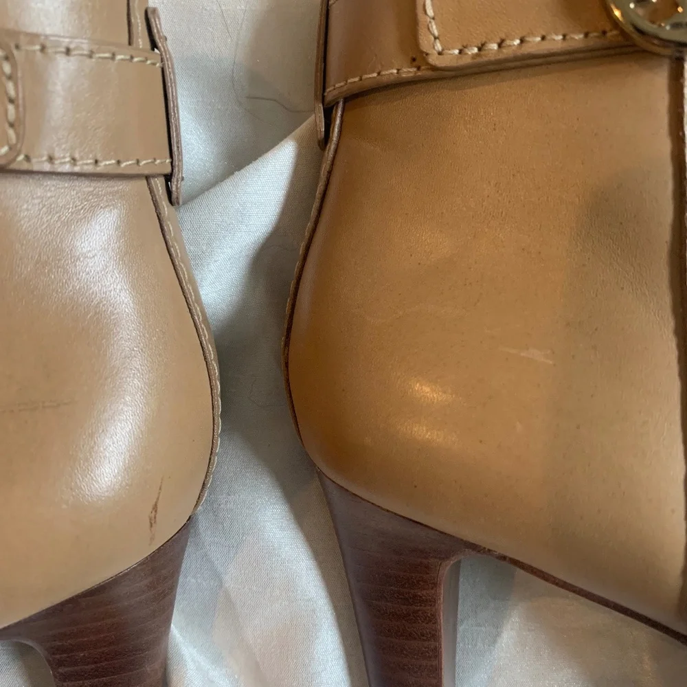 Tory Burch Tan Leather Booties sz 9M